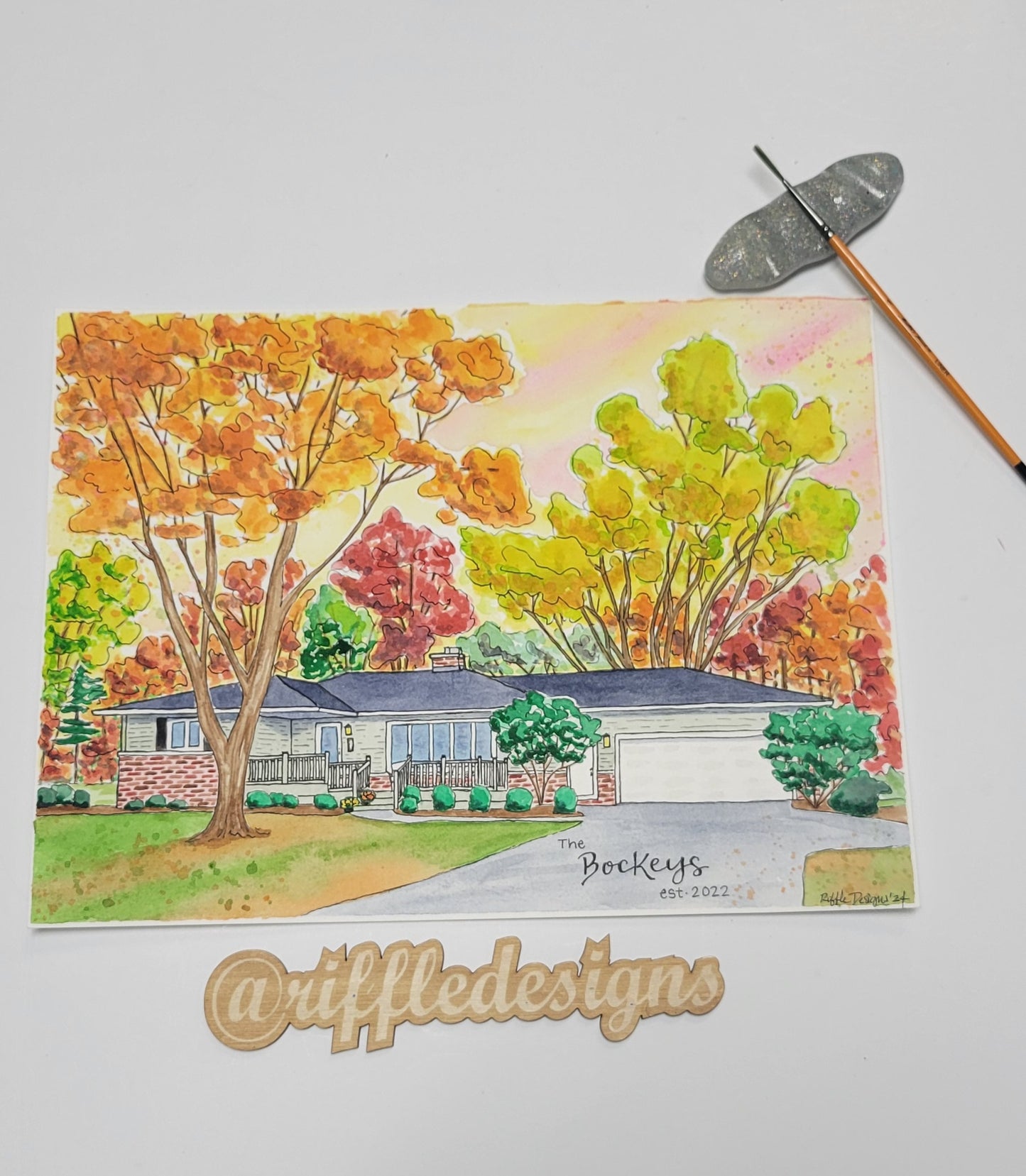 Home Watercolor Portrait Painting - Custom Made from your Photo
