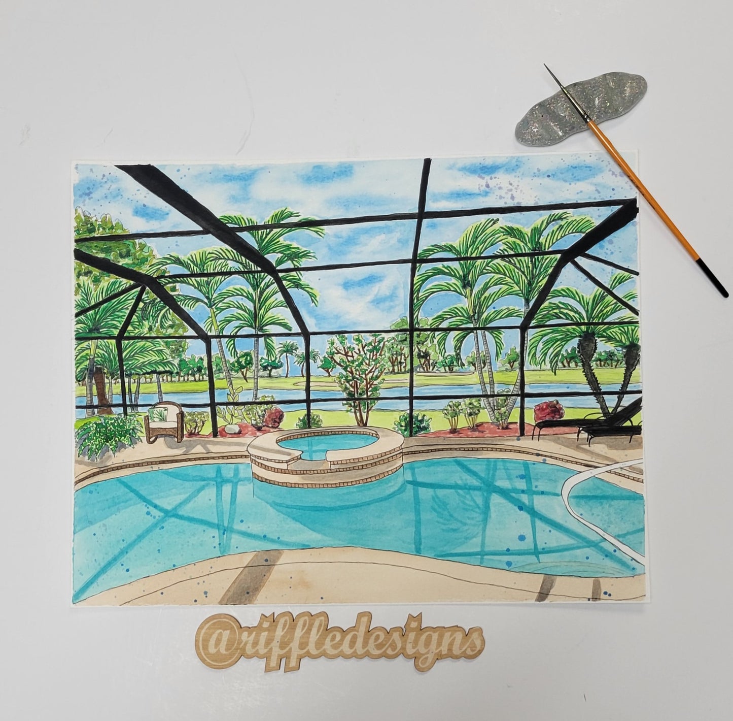 Home Watercolor Portrait Painting - Custom Made from your Photo