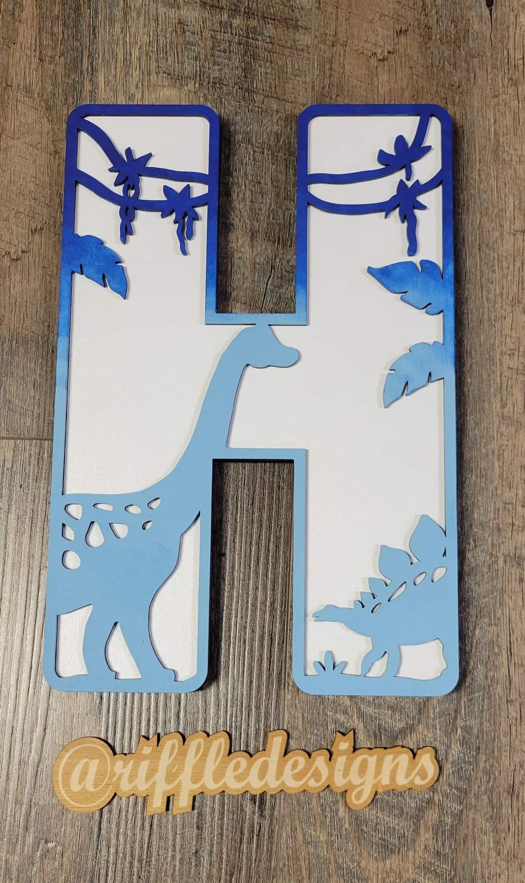 Alphabet Letters Dinosaur Leaf Leaves Fairy Christmas Wall Art Ornament