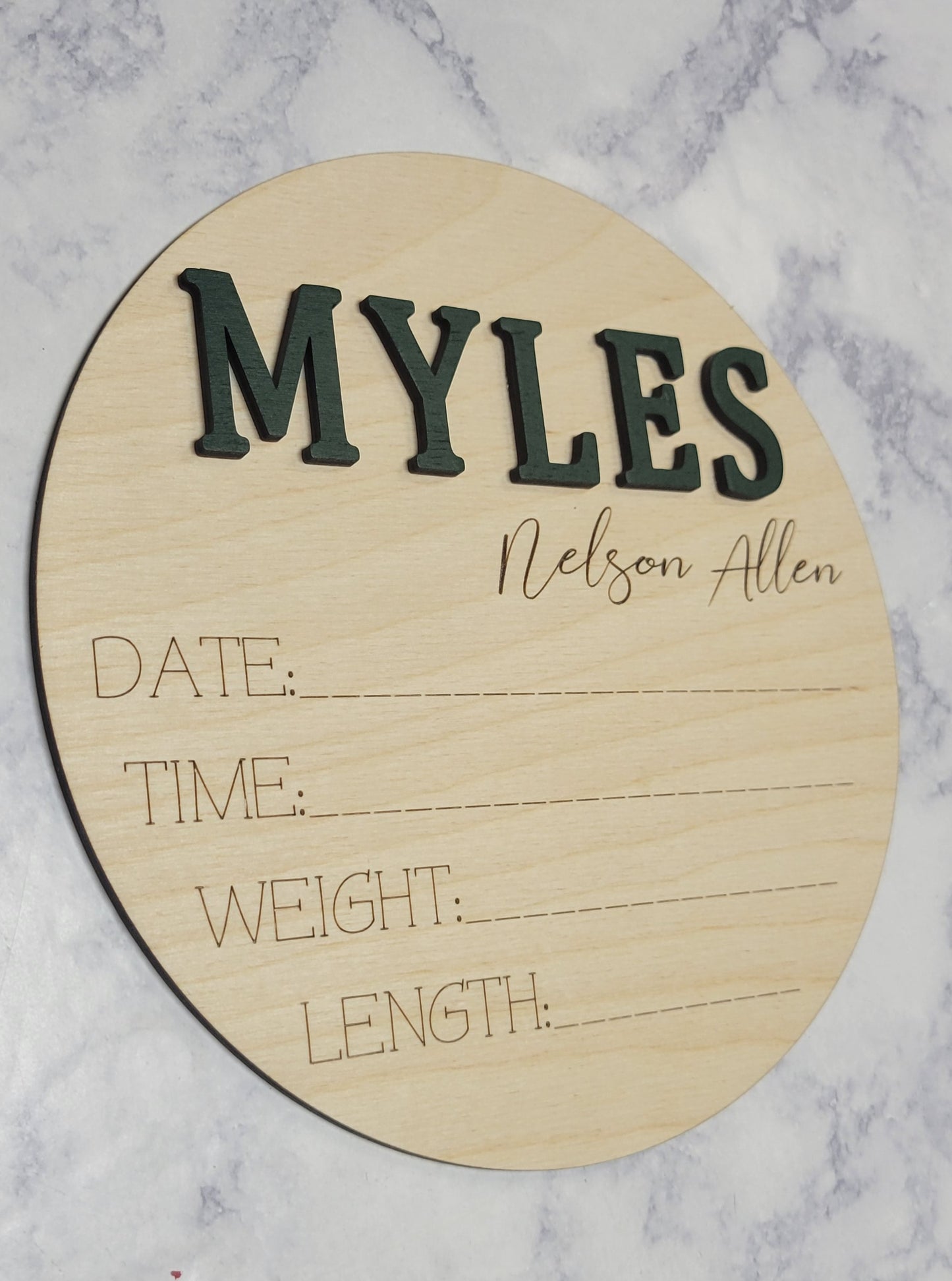 Birth Announcement Baby Stats Photo Prop