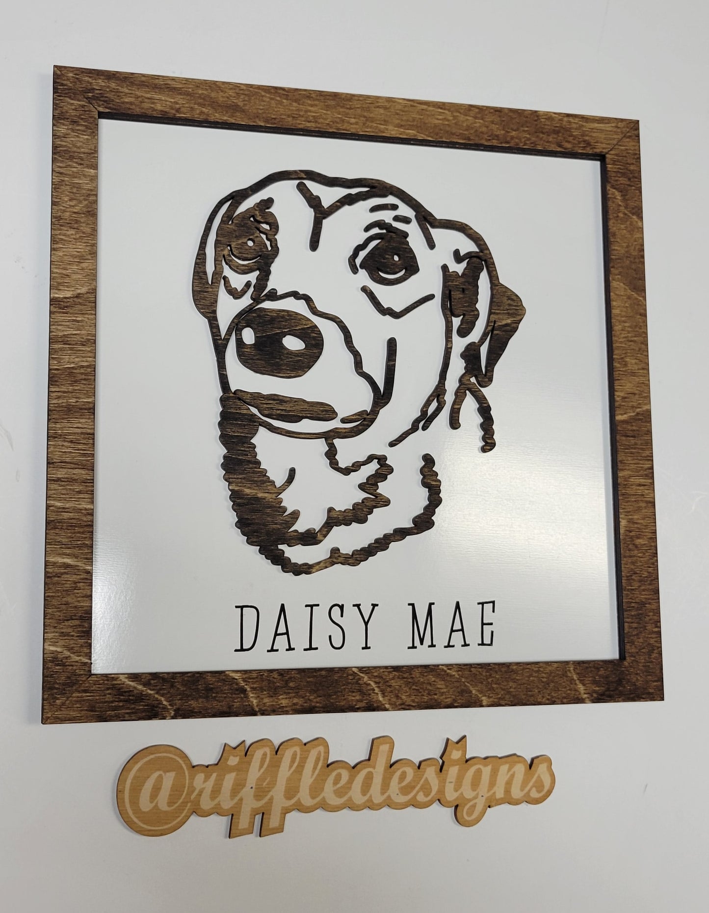 Pet Portrait 3d Wooden Cutout with Name Dog Cat