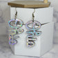 Ohio Script Dangle Holographic earrings