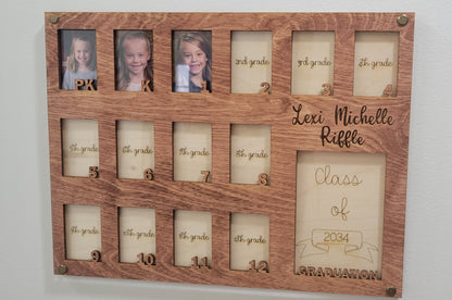 School Picture Photo Frame Year Pre K to 12 Senior