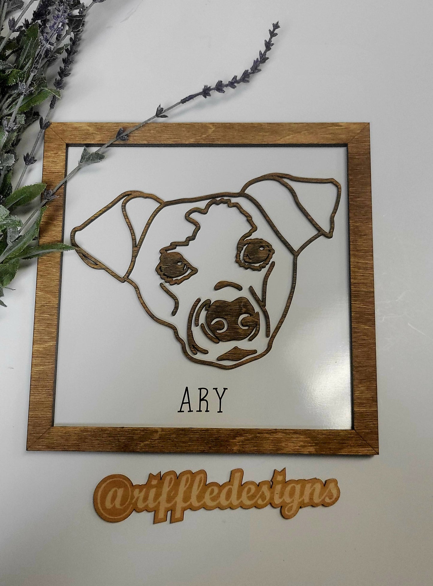 Pet Portrait 3d Wooden Cutout with Name Dog Cat