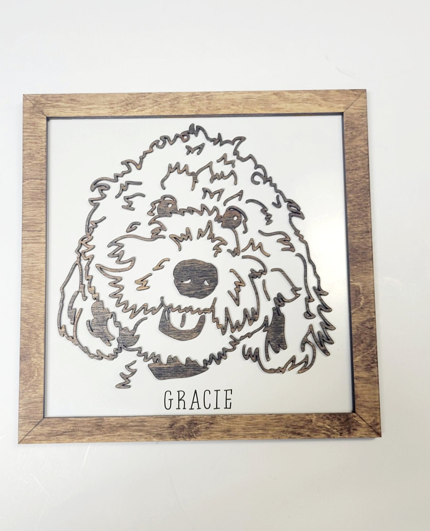 Pet Portrait 3d Wooden Cutout with Name Dog Cat