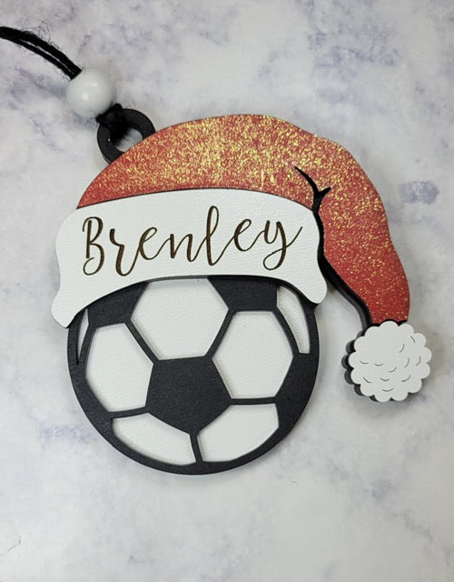 Sports Santa Hat Ornament