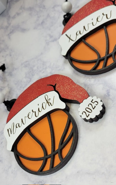Sports Santa Hat Ornament