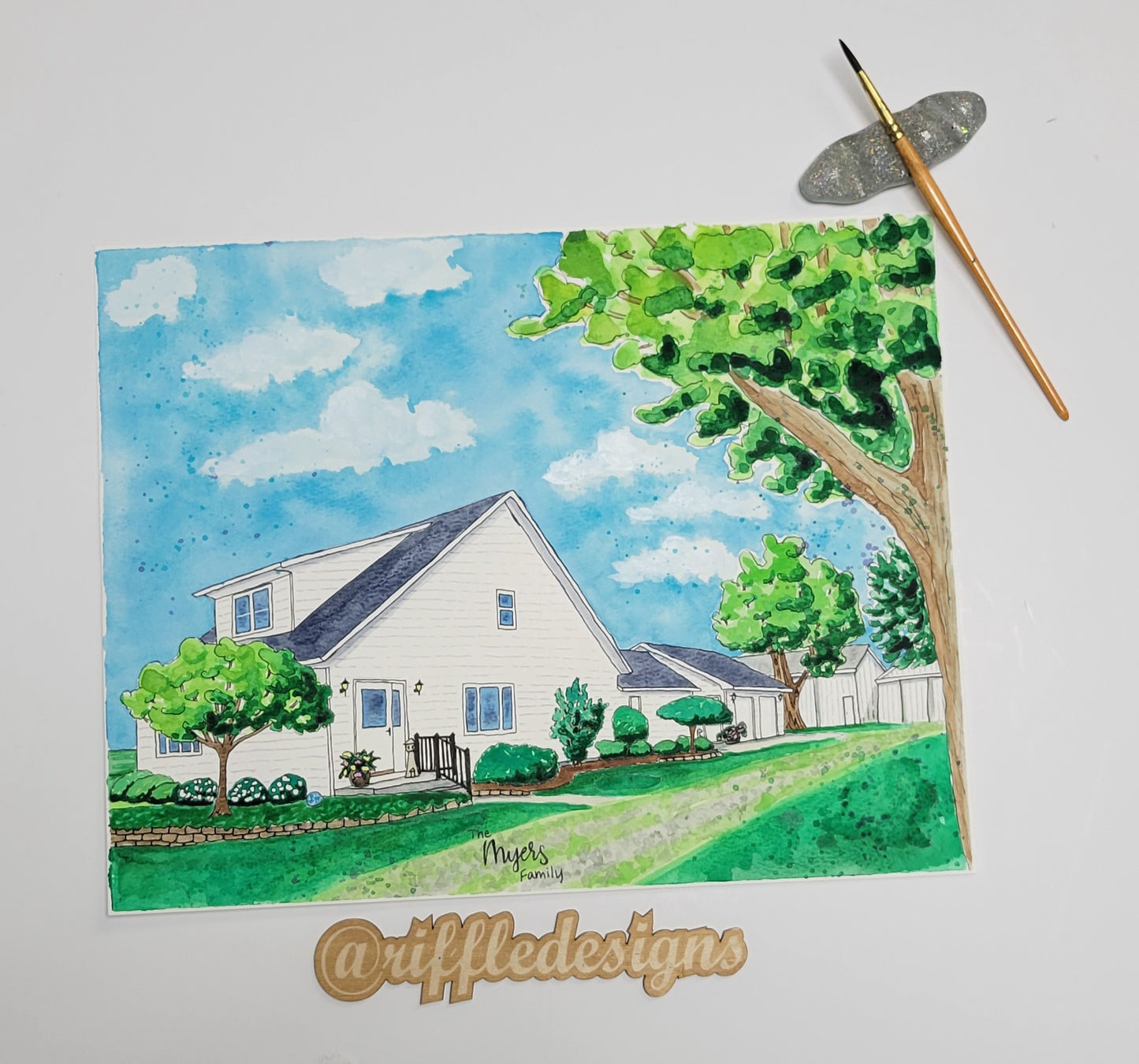 Home Watercolor Portrait Painting - Custom Made from your Photo