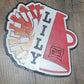 Cheerleading Megaphone Sign Hanger Shelf Sitting Cheer Name