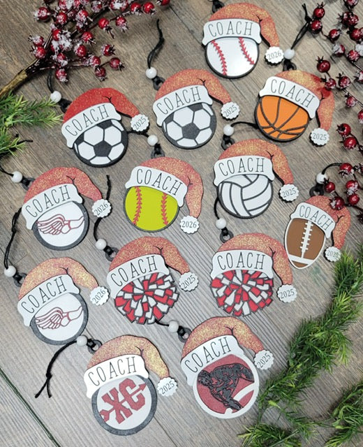Sports Santa Hat Ornament