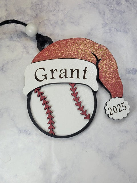 Sports Santa Hat Ornament