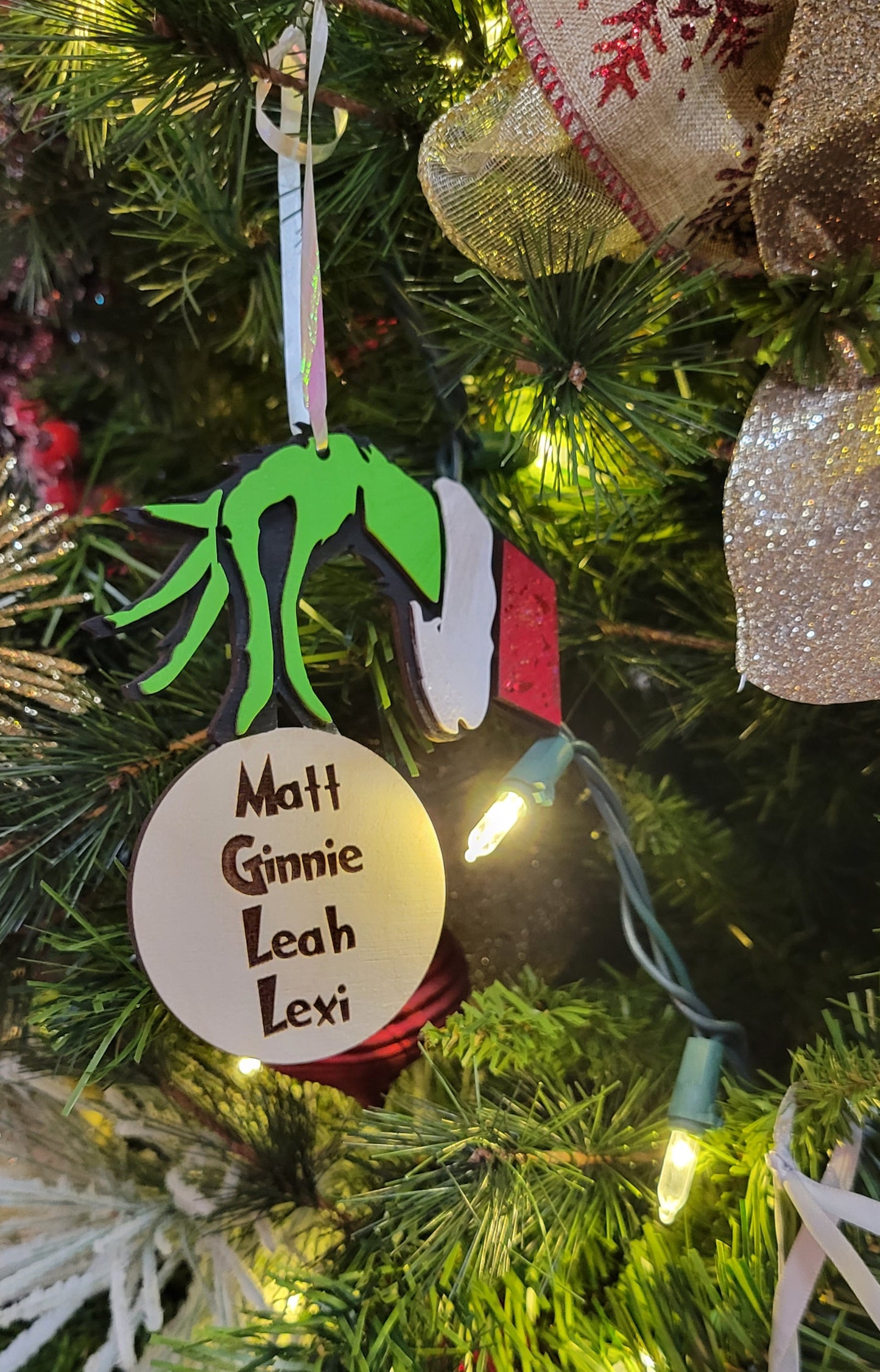 Grinch Hand Ornament/ Family Ornament