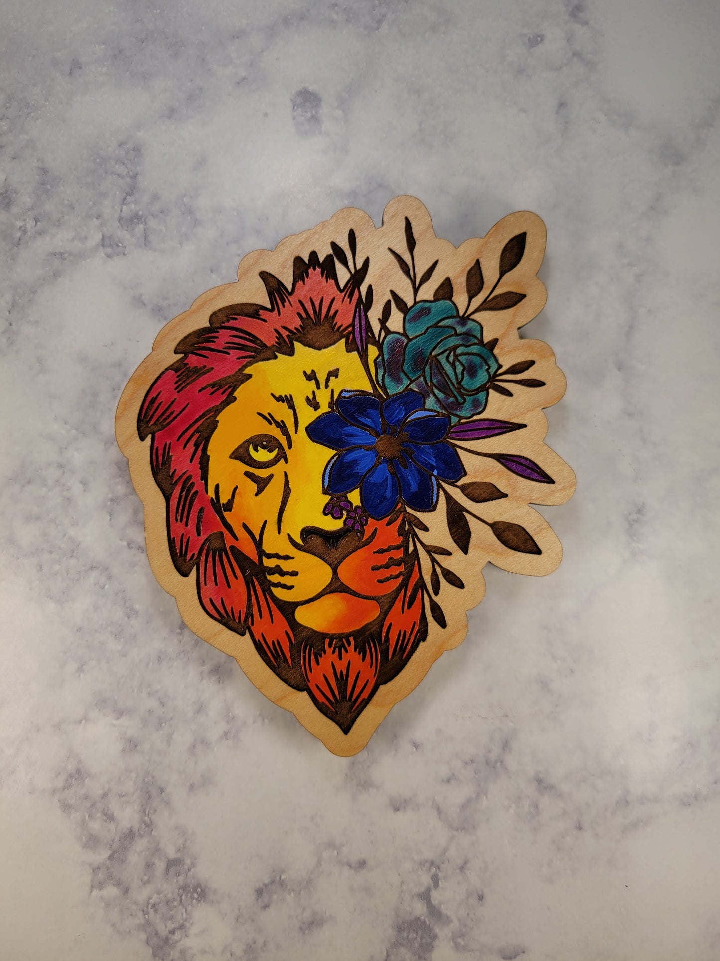 Animal Floral Wood Magnet Watercolor Painted