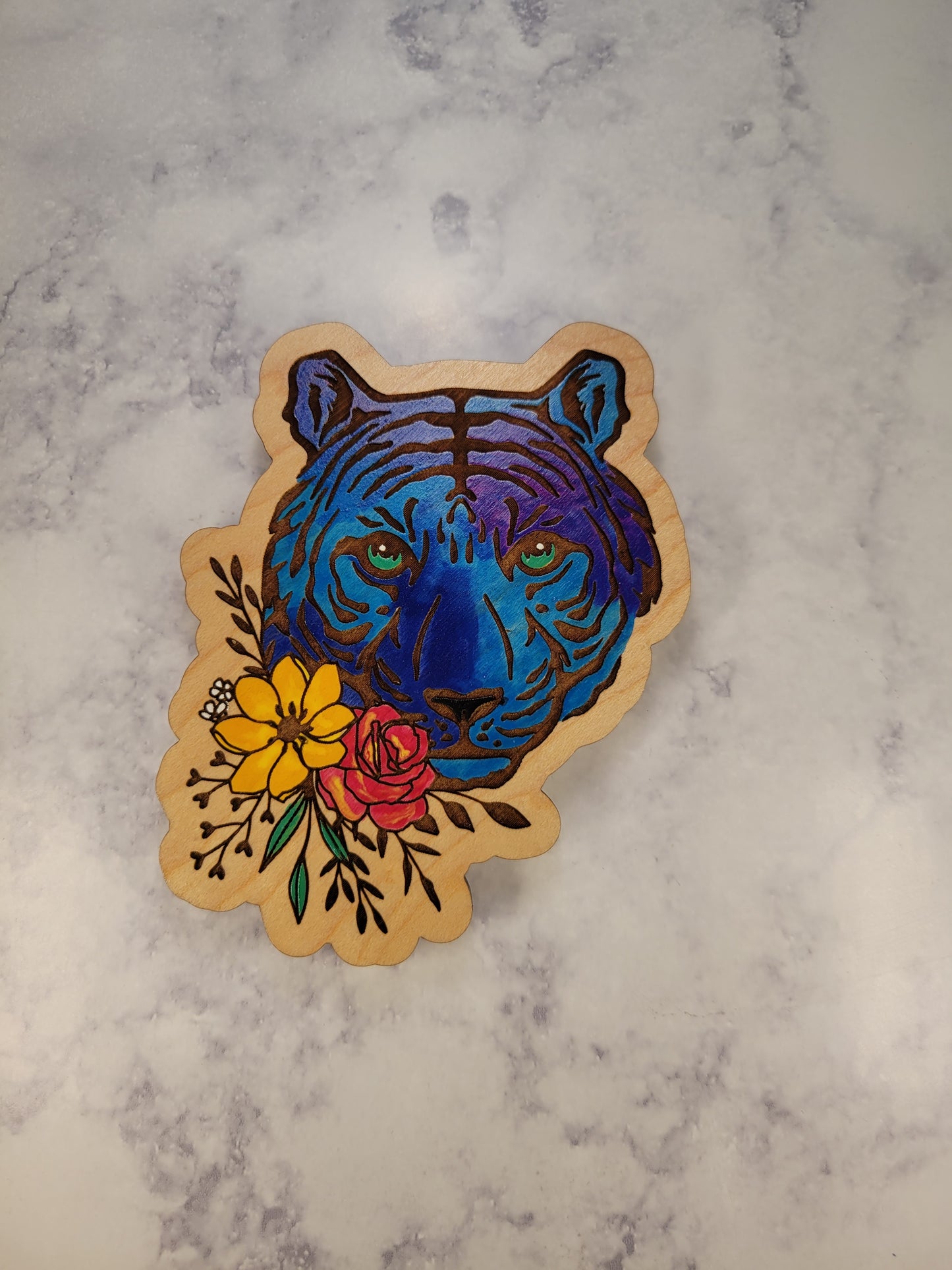 Animal Floral Wood Magnet Watercolor Painted