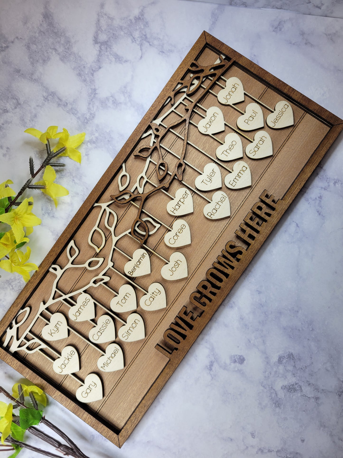 Family Hanging Hearts Plaque