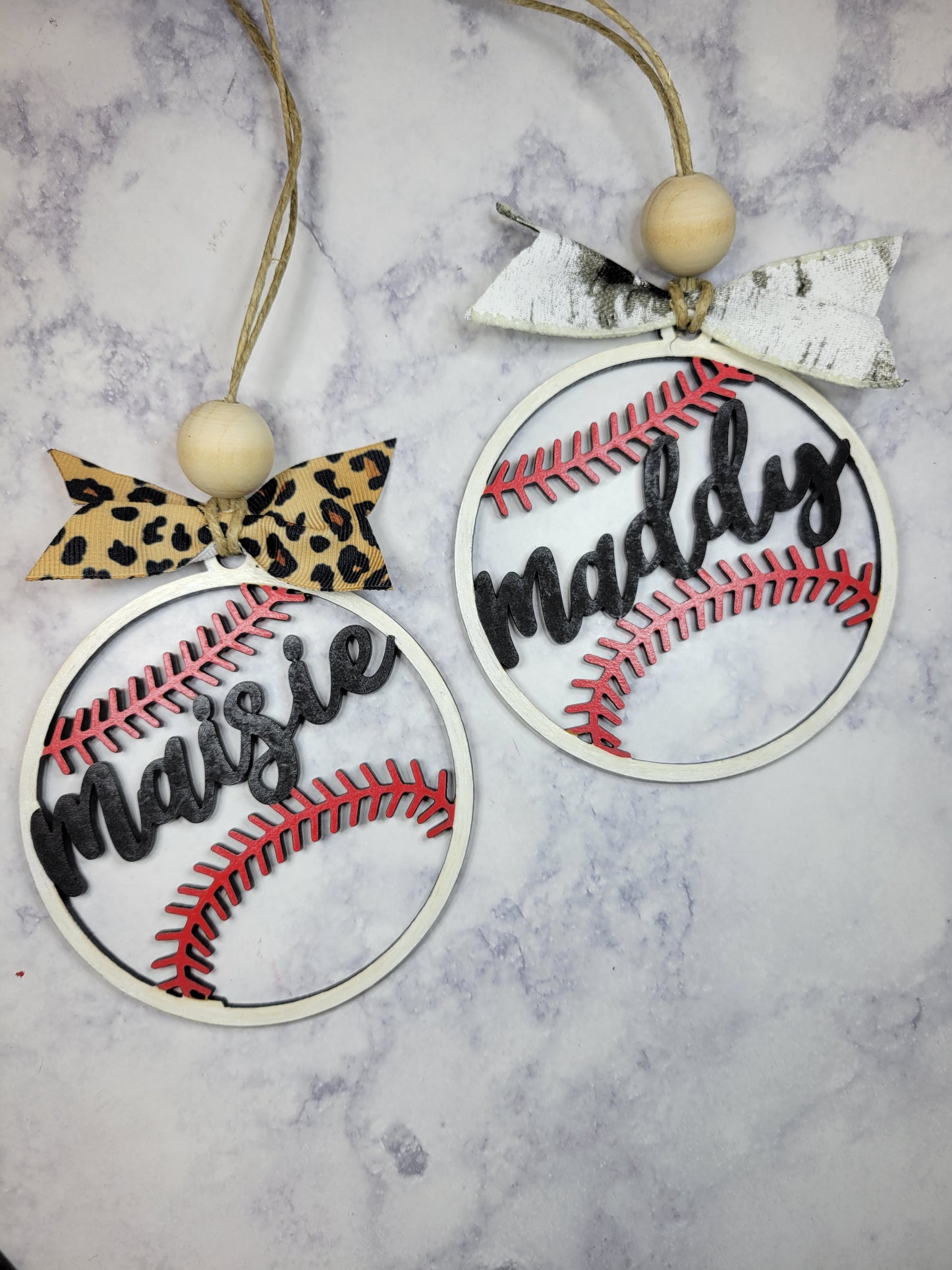 Sport Ornaments or Bag Tags with Names