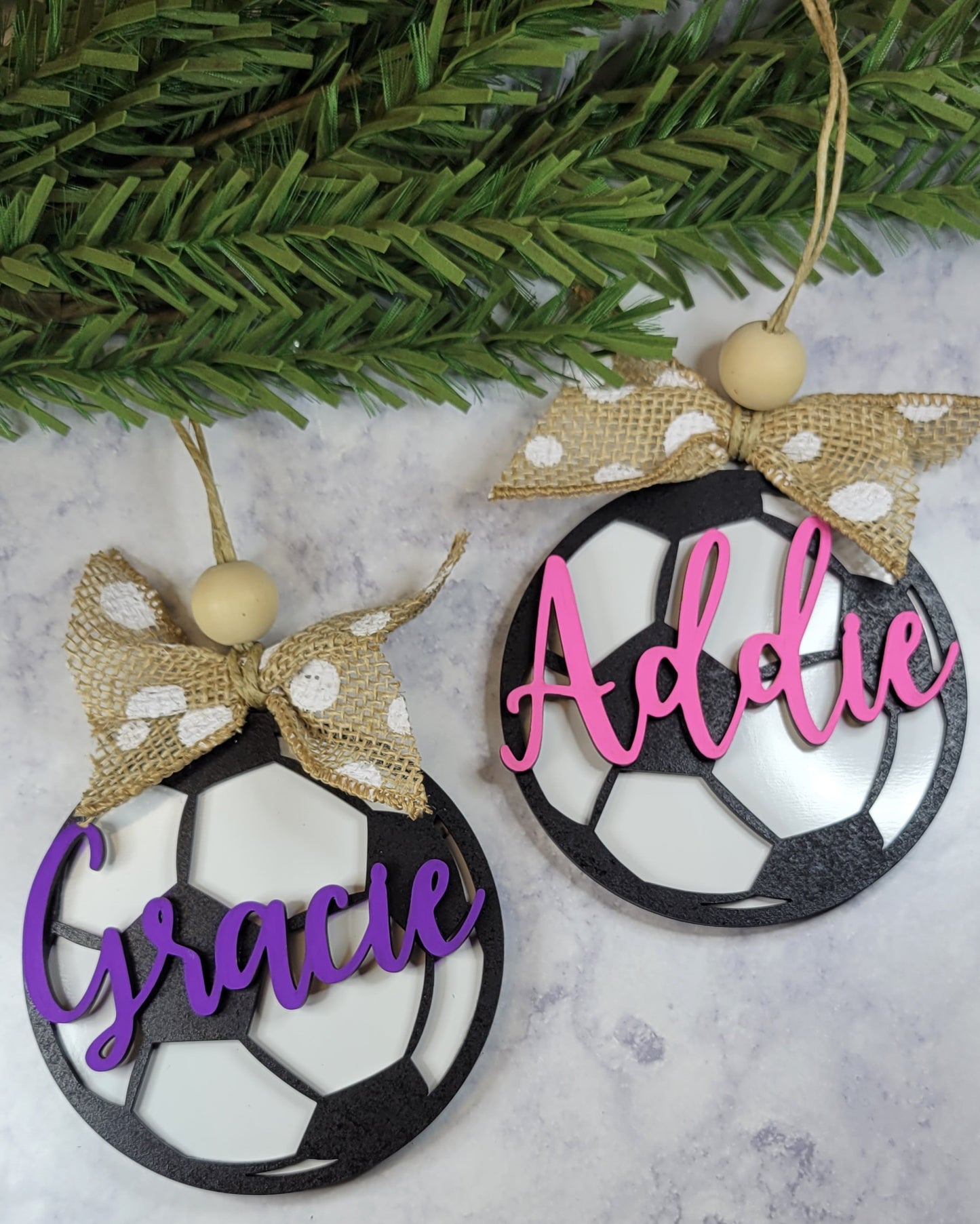 Sport Ornaments or Bag Tags with Names