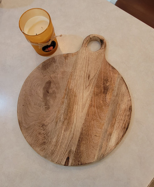 Oversized Acacia Board Circle Charcuterie Boards Serving Tray