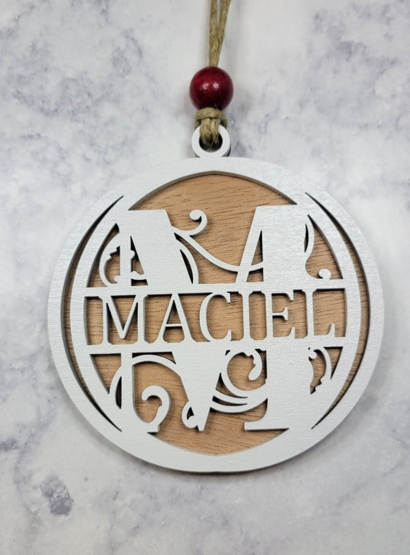 Initial Last Name Ornament