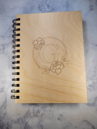 Notebook 6.4" x 8" Inital or custom design